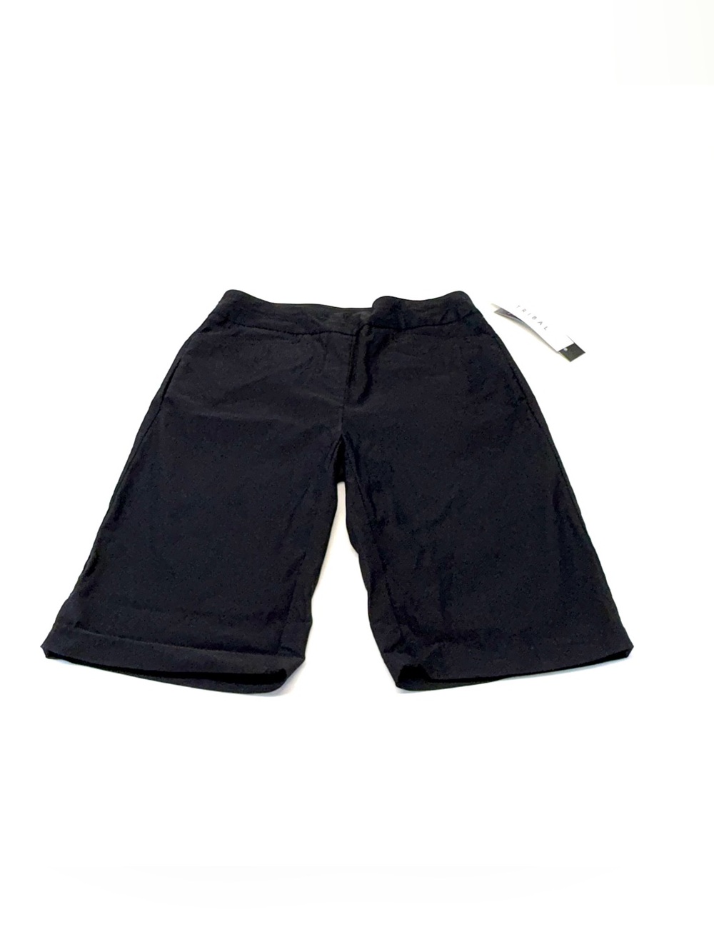 NWT Tribal Fashion Flatten It Pull-On Bermuda Shorts Black Size 2